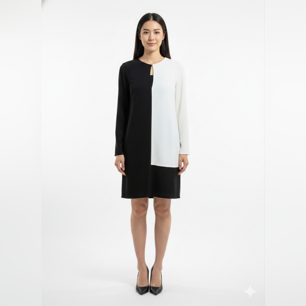 Equipment Femme Colorblock Keyhole Shift Dress